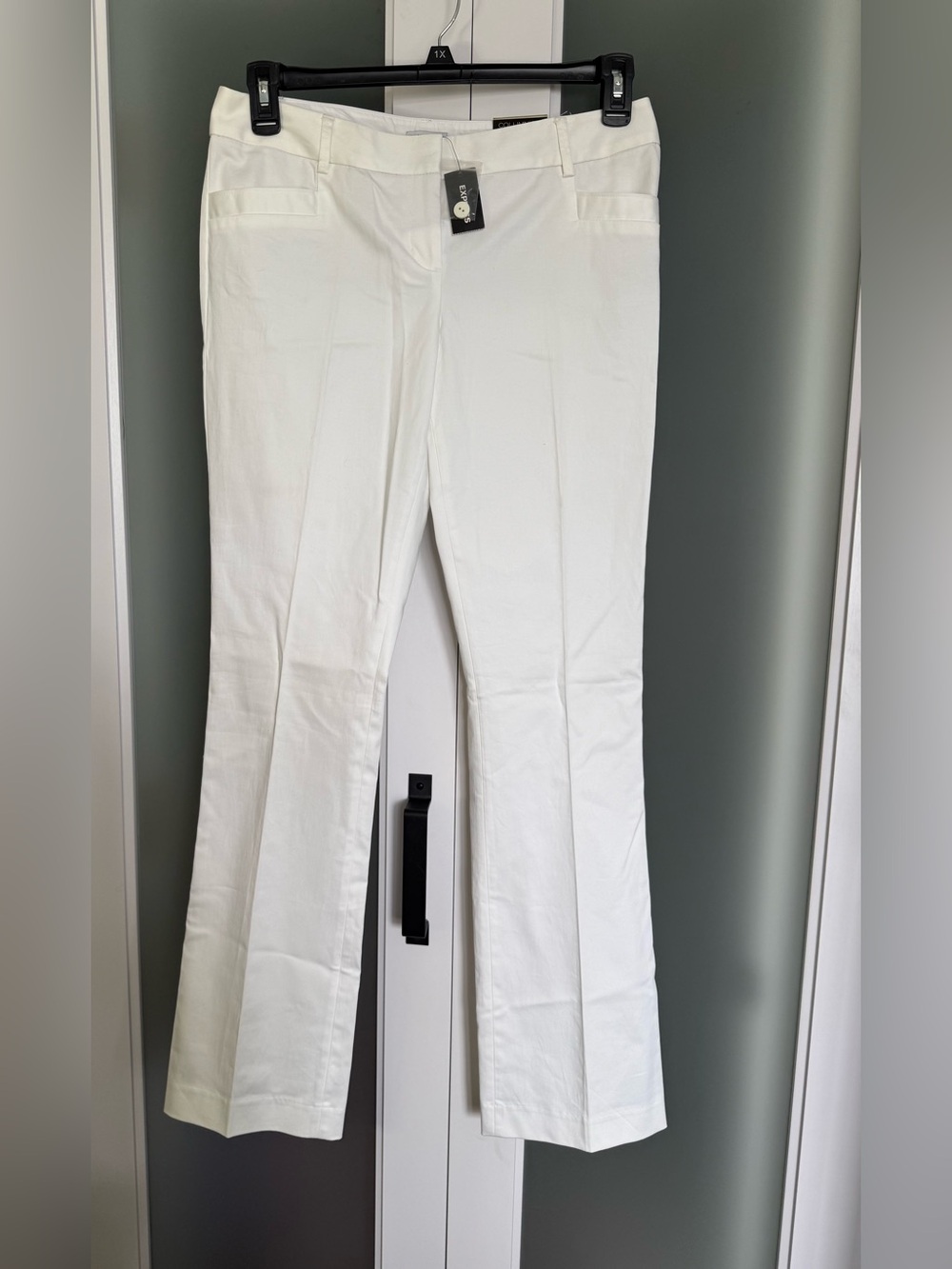 Express White Women’s Bootcut Stretch Sateen Pants